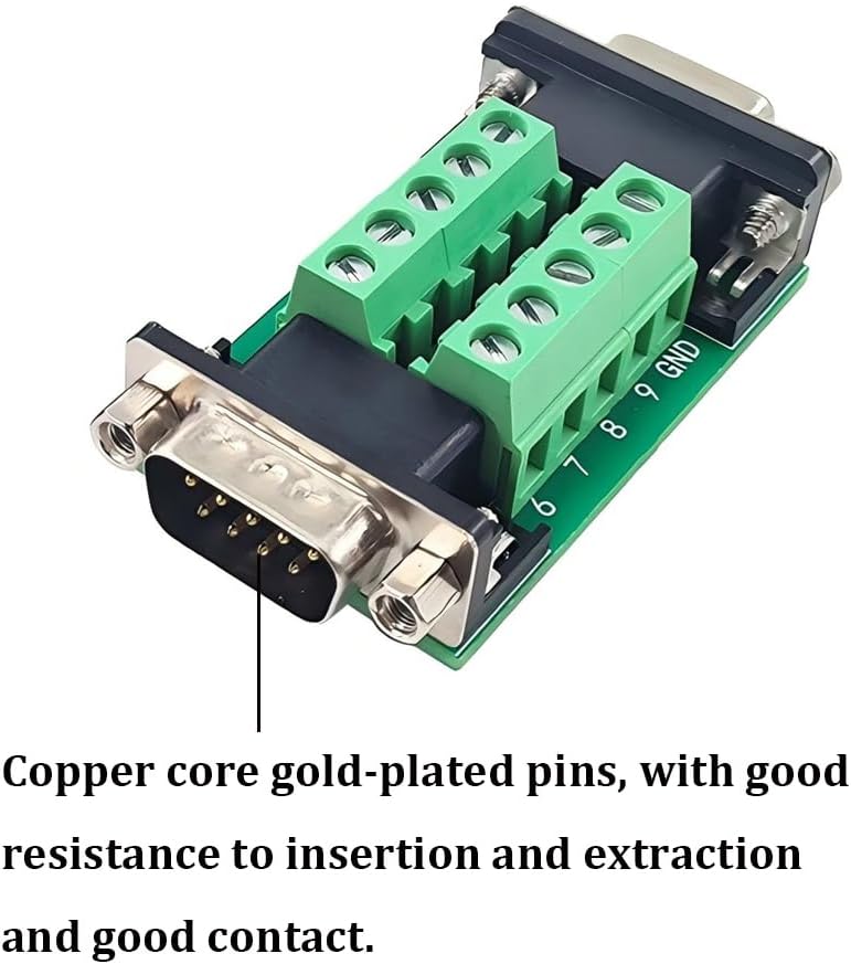 Willwewon 2PCS DB9 Female and Male Connector in One Breakout Board,RS232 D-SUB Serial to 9-pin Port Terminal Adapter Module - Image 5